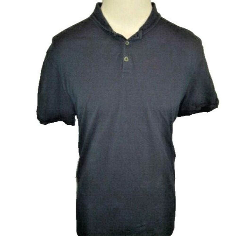 Womens Eleven Paris Navy Cotton SS Golf Polo Casual Shirt sz XL
